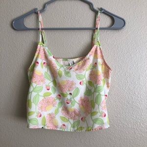 Floral chiffon cropped tank